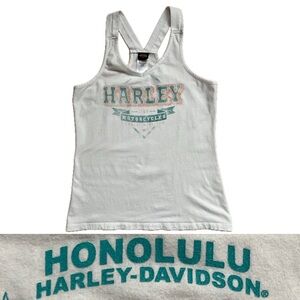 🌴🏍️Rare Honolulu Harley-Davidson White Tank Top—Harley Hawaii | Women’s Large